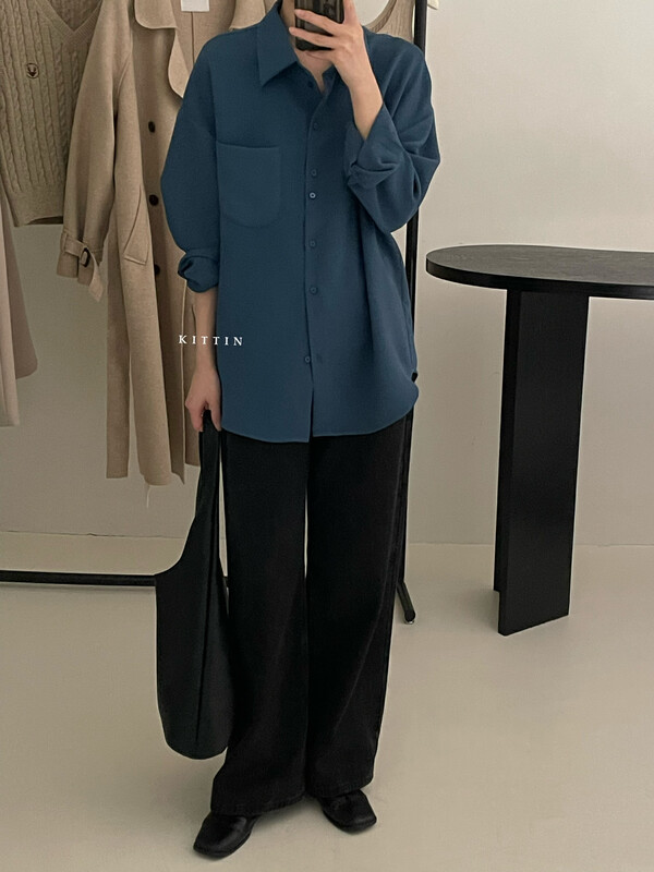 [KITTIN] Korean Bubble case casual shirt 8638FW