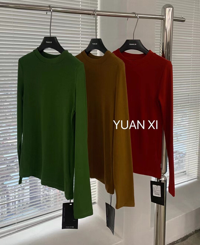 New autumn style! [Yuanxi] Solid round neck versatile bottoming shirt YS2-3060 # LSL