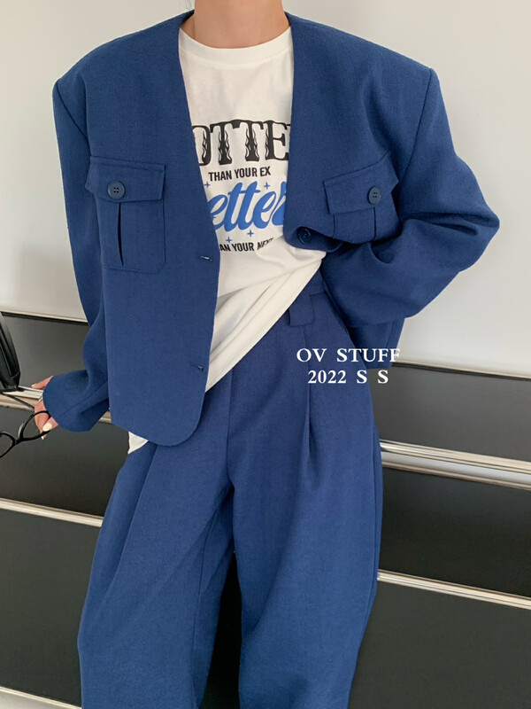 [ONIVINTAGE Ernie] V-neck simple pocket design versatile coat short coat OH222Q4391