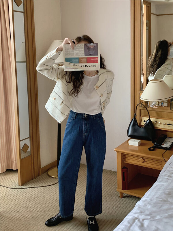 Autumn on the new![ONEDAY] Straight tube Comfort versatile Jeans YS-81100 # L