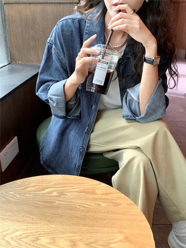Autumn on the new![ONEDAY] Korean texture comfortable denim coat YS-7052 # L