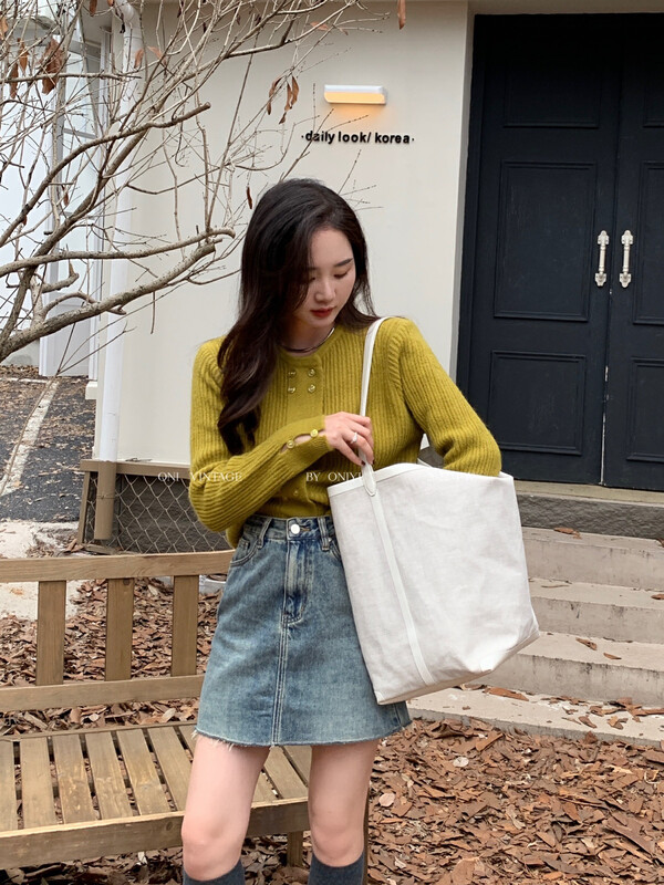 [ONIVINTAGE Ernie] Short A swing denim skirt UH224F5708