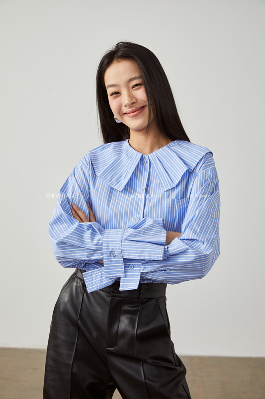 [ONIVINTAGE Ernie] Lotus ruffled design sense shirt shirt OL226S5970