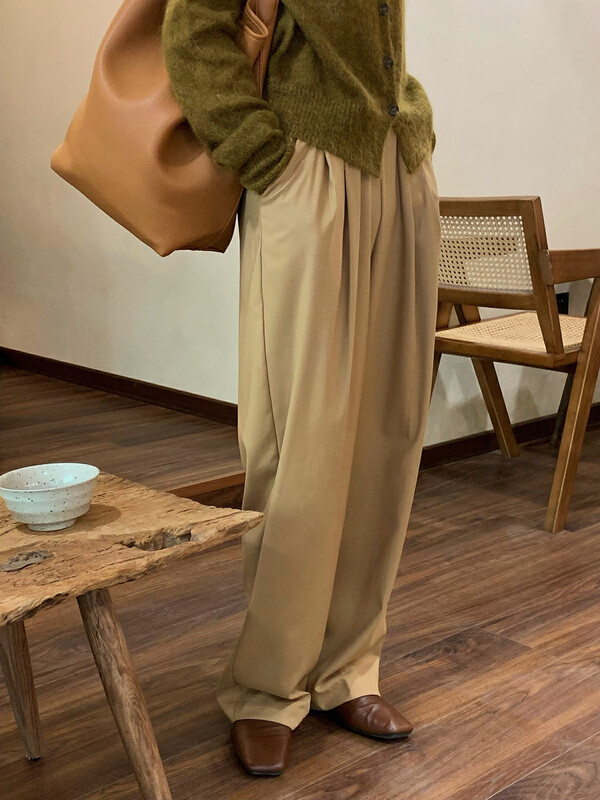Autumn on the new![EVER TRUE] Straight tube wide leg loose pants 33592 # CLS