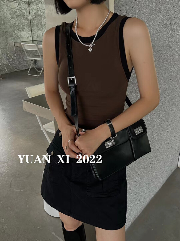 New autumn style! [Yuanxi] Simple and versatile color matching vest/sling 6001-2 # LSL