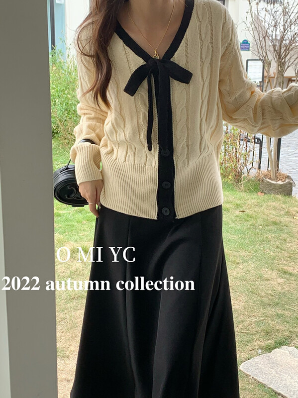 Winter on the new![O MI] Korean version collision color department lead warm sweater 3323 # FHX