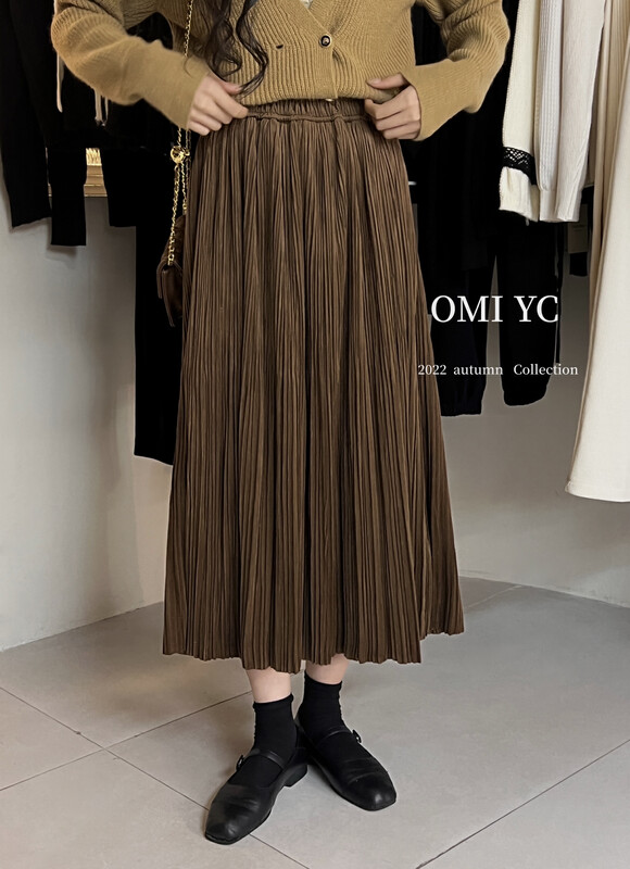 Winter on the new![O MI] Thick pleated velvet shows thin skirt YS8208 # FHX