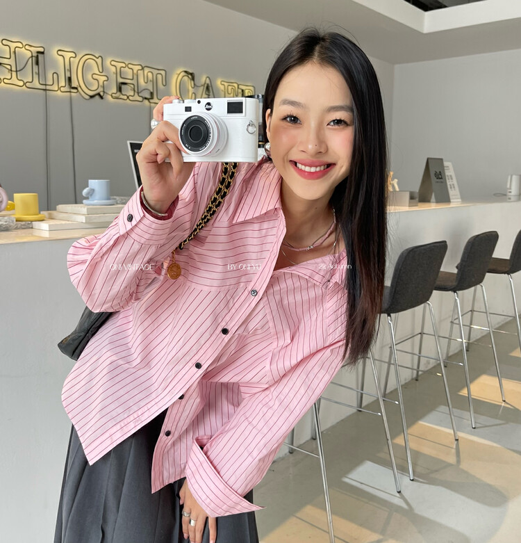 [ONIVINTAGE Ernie] Design iced striped shirt OH226S6473