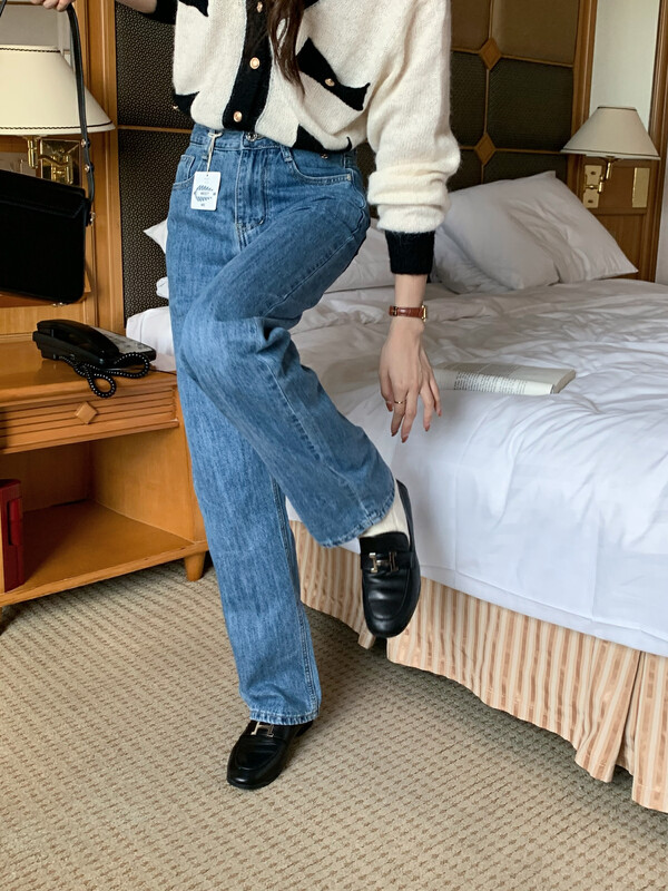 Early autumn on the new![MEET ME] Simple casual Wide-leg jeans 61330 # L