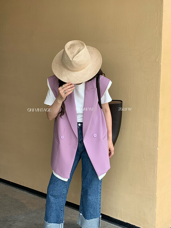 [ONIVINTAGE Ernie] Korean version simple sleeveless padded vest coat vest OH226V5047