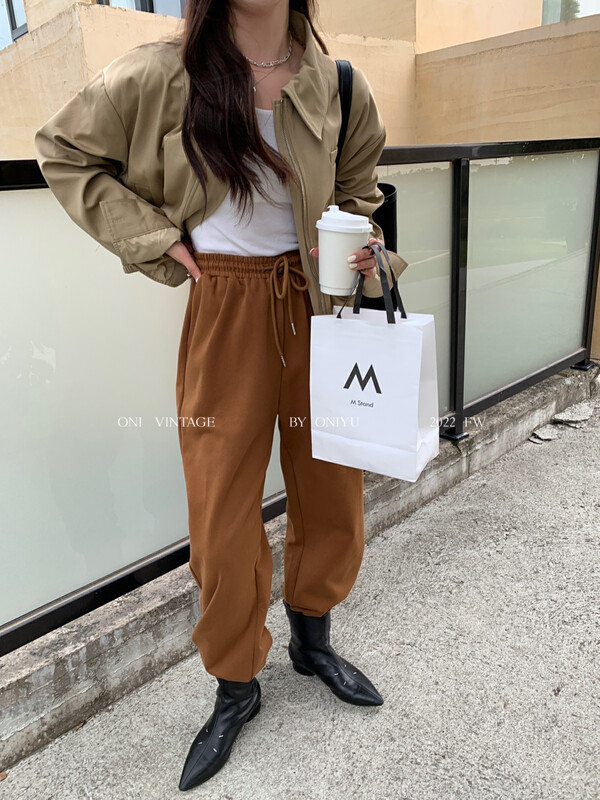 [ONIVINTAGE Ernie] Band tight waist leg slacks slacks OH226K4310