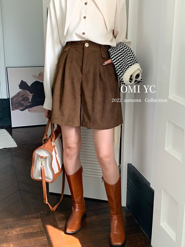 Autumn on the new![O MI] Korean joker waist slim Corduroy wide-leg slacks 66201 # FHX