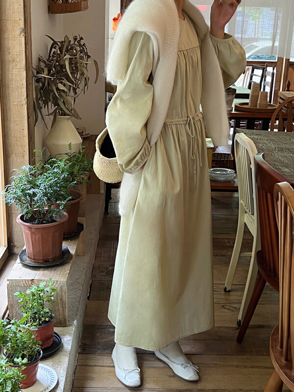 Autumn on the new![EVER TRUE] Long sleeve round neck medium long over-knee loose dress 11230 # CLS