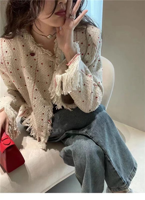 Autumn on the new![Yan Zhen] Pincolor Heavy Industry Yangqi small fragrant wind short coat 82335 # PCZ