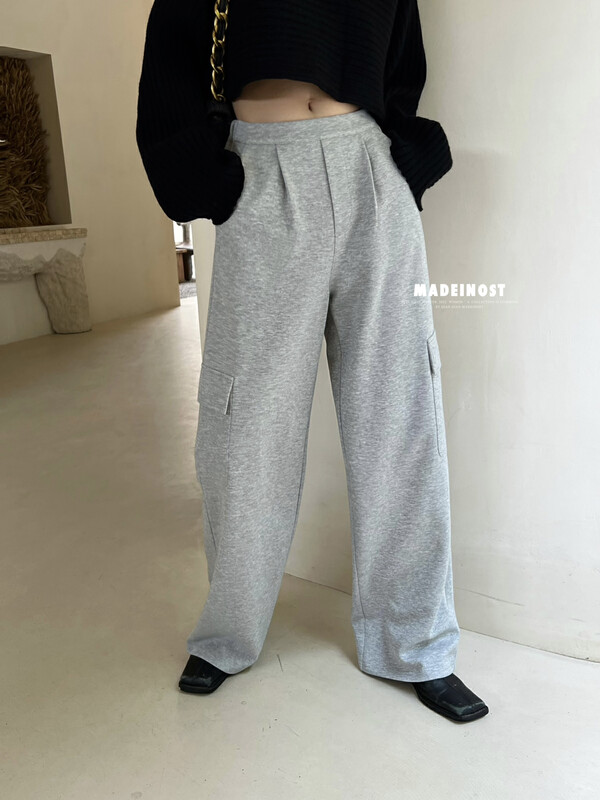 [Osha MADEINOST] Autumn new tooling style casual tight waist wide leg casual pants casual pants 87265