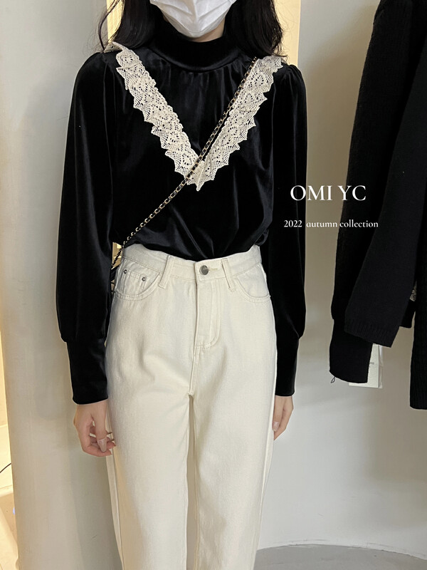 Winter on the new![O MI] Half Tall neck French Velvet Small 88732 # FHX