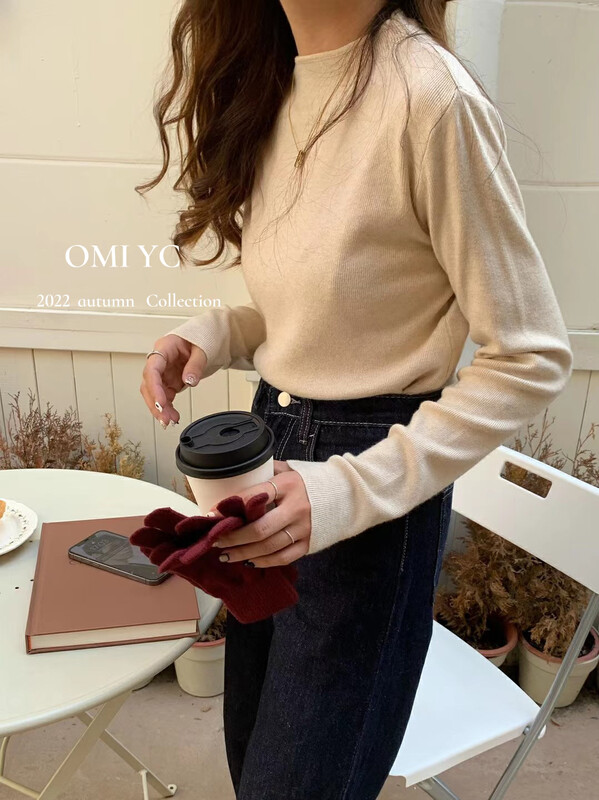 [O MI] Fish mouth neck thick bottom shirt run back 8813