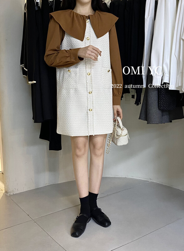 [O MI] Temperament incense breasted dress 77518 # FHX
