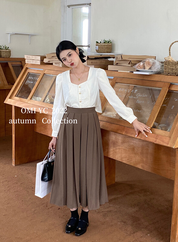 [O MI] French British pleated skirt, skirt, suit material YS8201