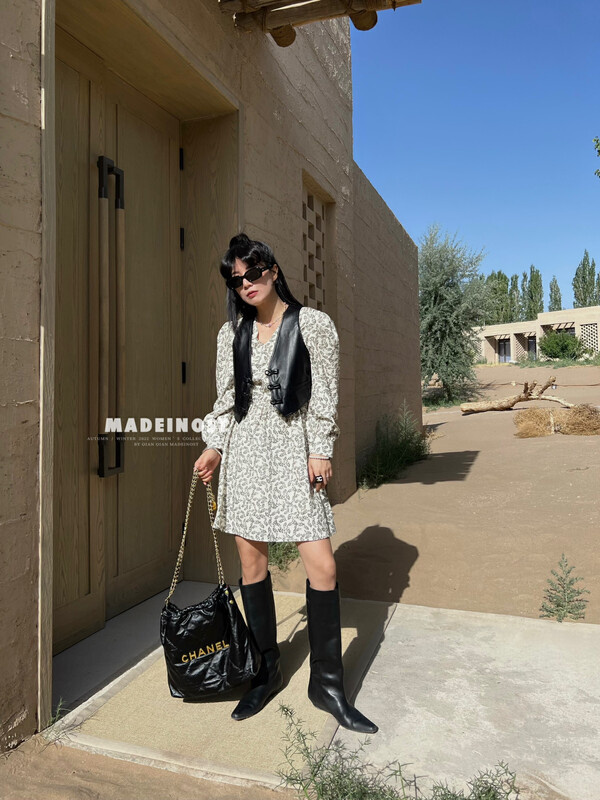 [Osha MADEINOST] Early autumn on the new new Chinese dish buckle PU leather vest 87062