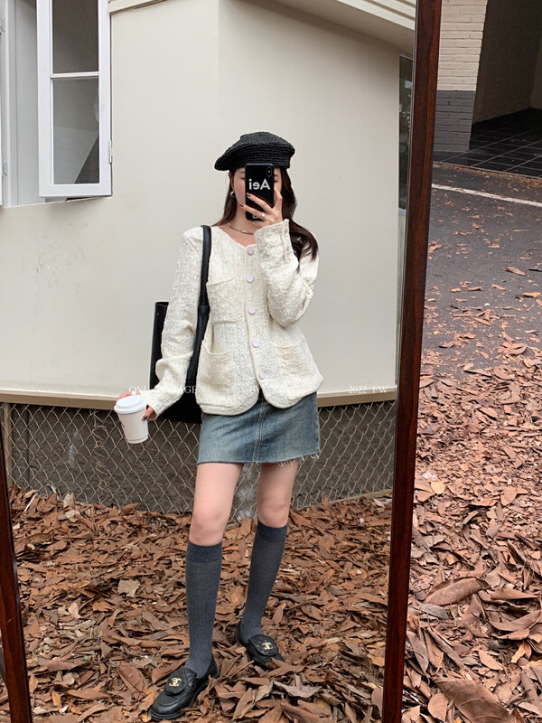 [ONIVINTAGE Ernie] round collar small sweet knit coat sweater OW226M6152