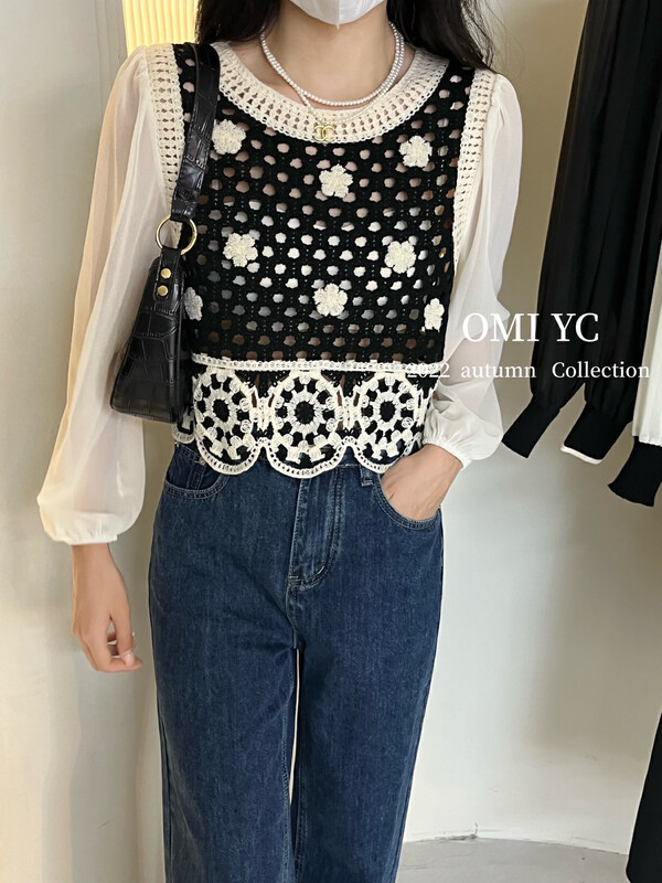 [O MI] Round neck HFlower Top Shirt 99507