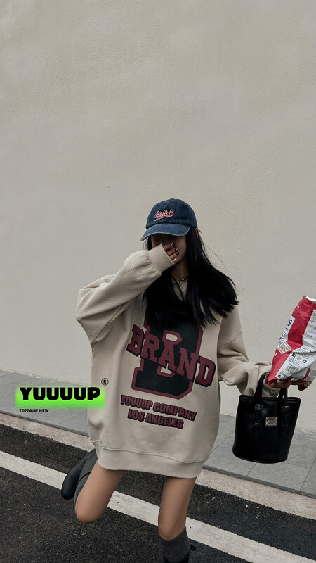 [FISH YU] English letter 3D digital direct printing high-quality twill sweater 622629 # CQW