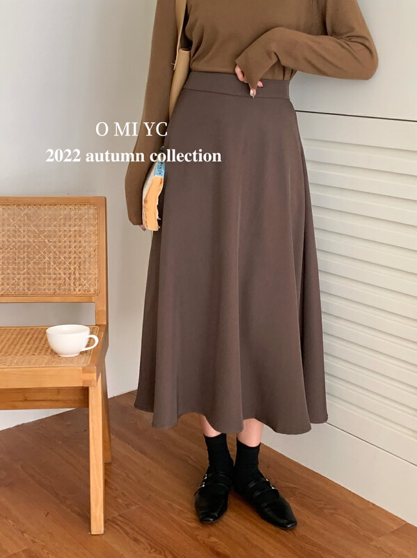Autumn on the new![O MI] Korean version of high waist temperament skirt 55212 # FHX