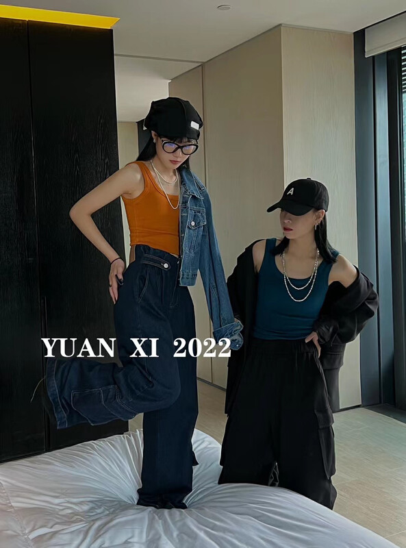 Autumn on the new![Yuan Xi] U collar solid color versatile vest / sling YS1-6035 # LSL