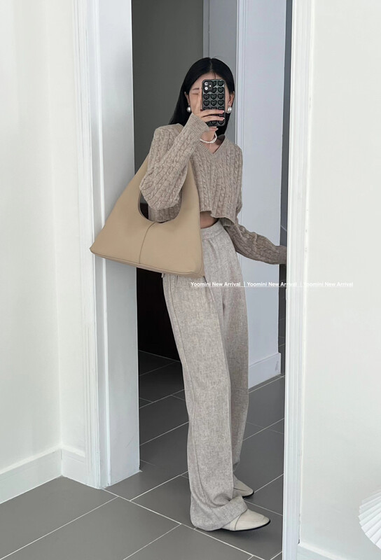 Autumn on the new![YOOMINI] Korean high-waist versatile trousers Q12761-K # WPL