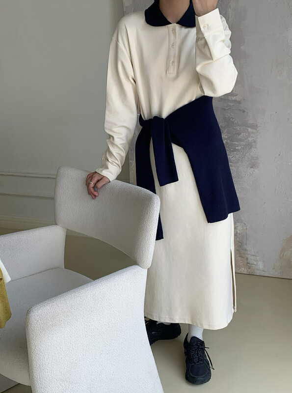 Autumn on the new![EVER TRUE] Korean Long Sleeve Loose Dress 33630 # CLS