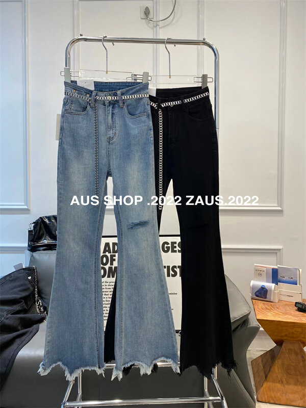 Early autumn on the new![AUS] Irregular design leg jeans (with a belt) S16A # LSW