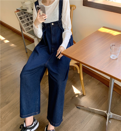Real shot autumn and winter women's wear fat MM jeans overalls loose wide leg jumpsuit S-5XL200 jin