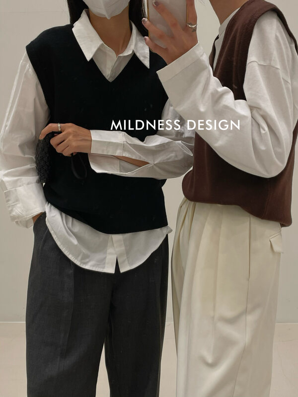 New in autumn! [MILDNESS] Simple and loose all-match vest W22016# FHX