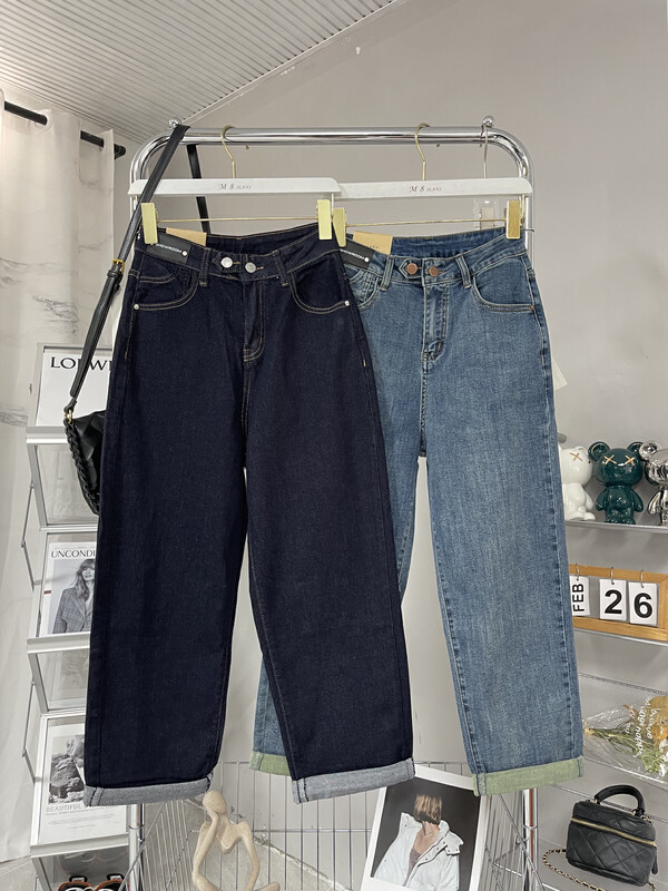 Welfare money!  【M8 Denim】Korean Versatile Loose Boyfriend Pants Straight Jeans 1600-3# JHY