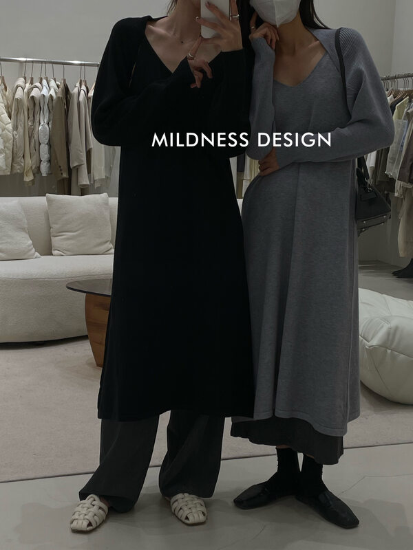 New in autumn!【MILDNESS】Sleeveless Pullover Colorblock Dress 88177# FHX