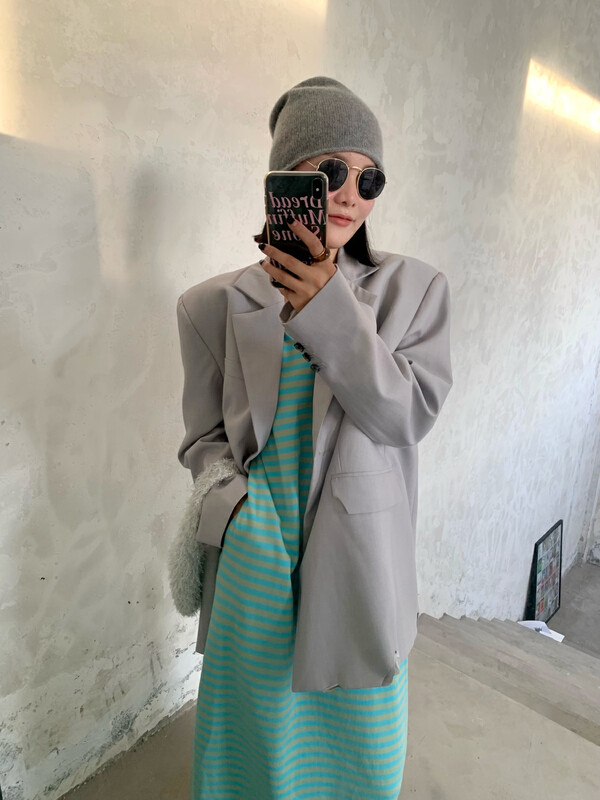 [UNITY] Autumn Korean version of casual niche high-end jacket women loose suit TSQ17008# CQW