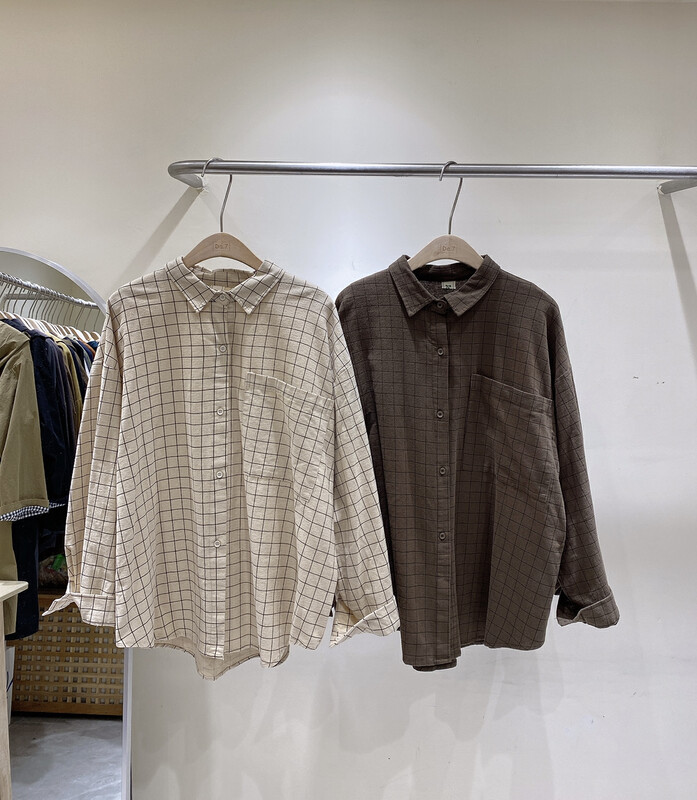【DA.7】Japanese plaid loose shirt YS2-3271# LSL