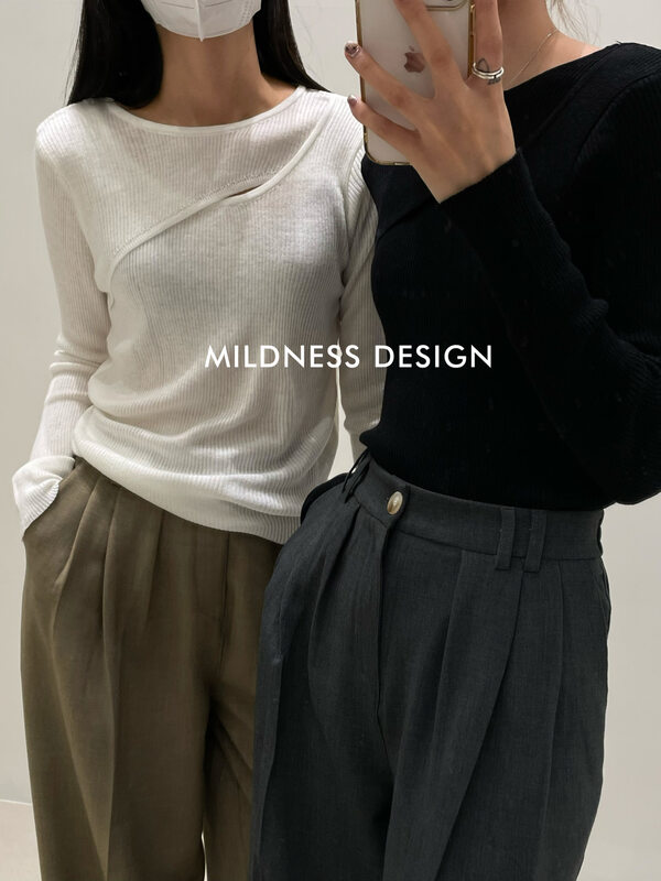 New in autumn! [MILDNESS] solid color versatile pullover sweater (including 6% wool) 8813# FHX
