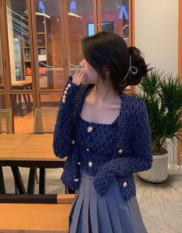 New in autumn! [X·H STUDIO] Xiaoxiang style retro temperament short coat + camisole suit M599# OZQ