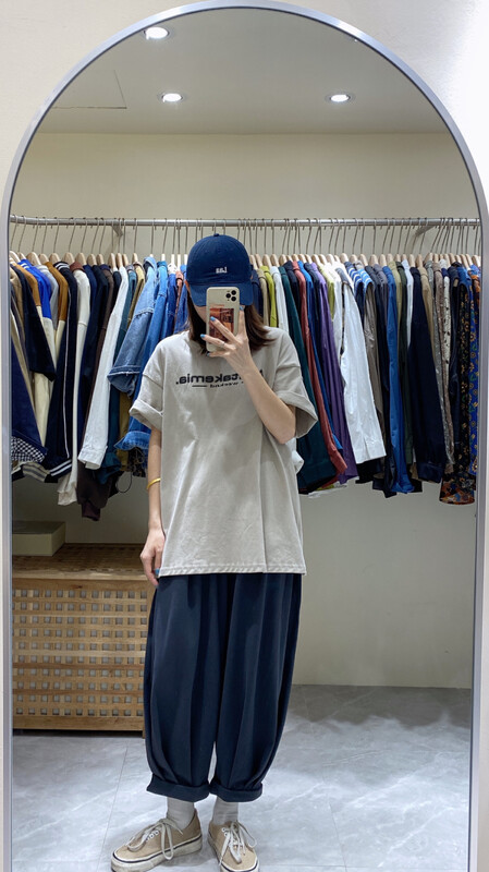 New in autumn! [DA.7] round neck letter loose short-sleeved T-shirt 3233# LSL