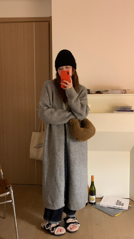 New in autumn! [BY] Lazy wind loose mid-length warm sweater 0207# HJY