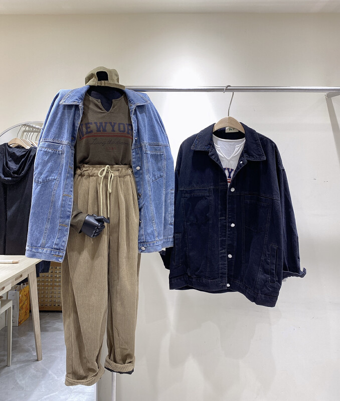 New in winter! [DA.7] Back letter all-match trend denim jacket (only sells jacket) 3278-# LSL