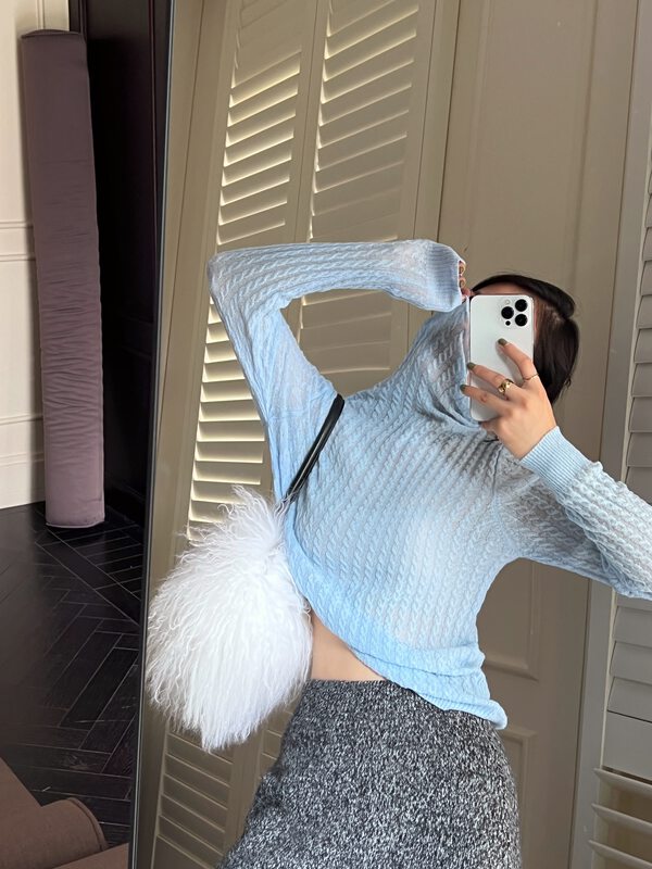 [UNITY] Bottoming Shirt Autumn and Winter Slim Fit Wool Top Women's Candy Color Turtleneck Knit Sweater (Contains 25% Wool) F281017# CQW