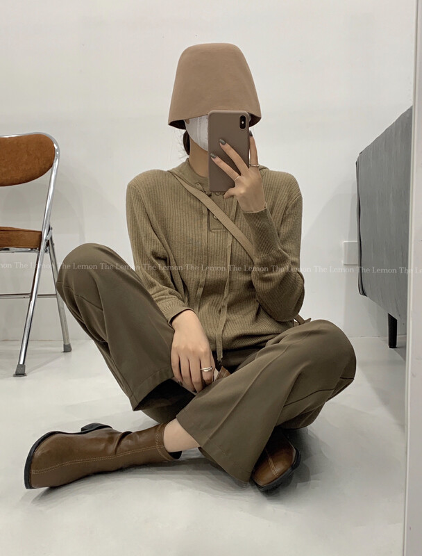 [Lemon Green Tea] Korean Loose Lazy Hoodie Sweater 66-079