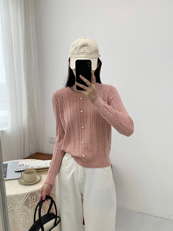 [Fire Music] Autumn and Winter New Small Fragrant Wind Twist Temperament Design Sense Gentle Wind Long Sleeve Knit Sweater (Without Necklace) 7021# WTT