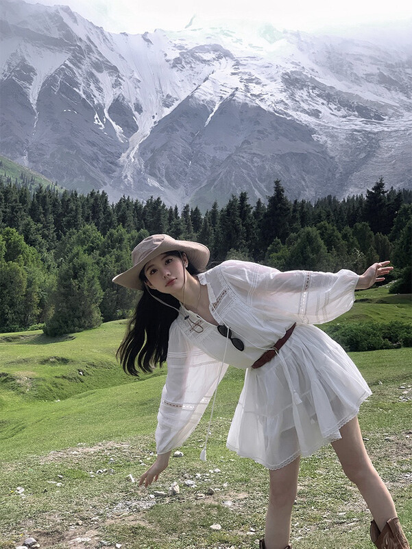 Autumn is new! [BY] Design niche holiday dress (with belt) 0166# CL
