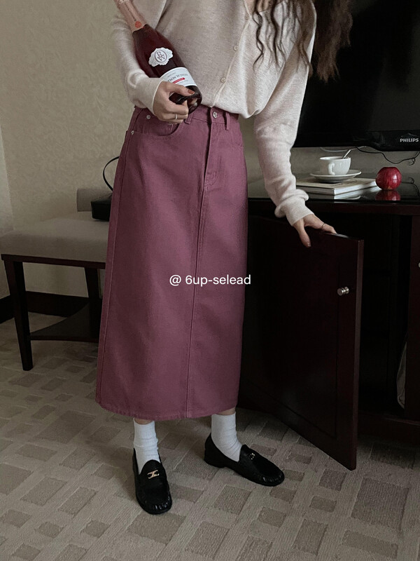 Original price 84.60! New in early autumn! [6-UP] Korean version of simple and versatile denim skirt 69116# CQW