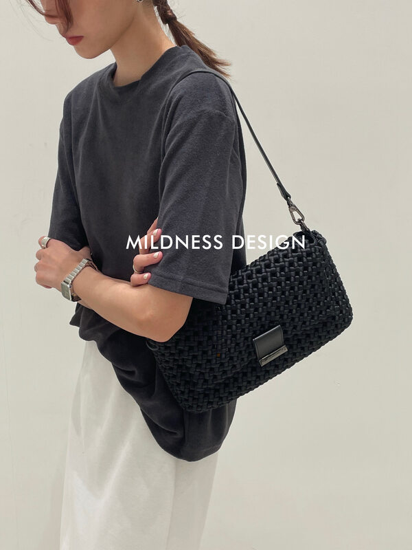 【MILDNESS】Solid color all-match round neck texture short-sleeved T-shirt A020
