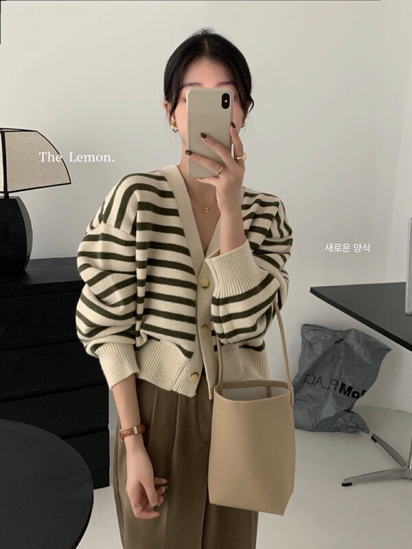 [Lemon Green Tea] Autumn New Lazy Design Sweater Jacket Knit Cardigan 00-213